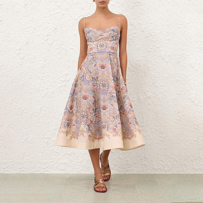zimmermann rebellion tuck midi dress